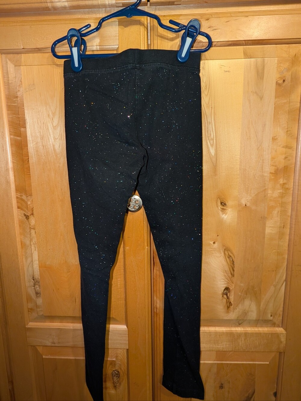 Cat & Jack Black Glittery Leggings ( M 7/8 Girls) - Picture 3 of 3